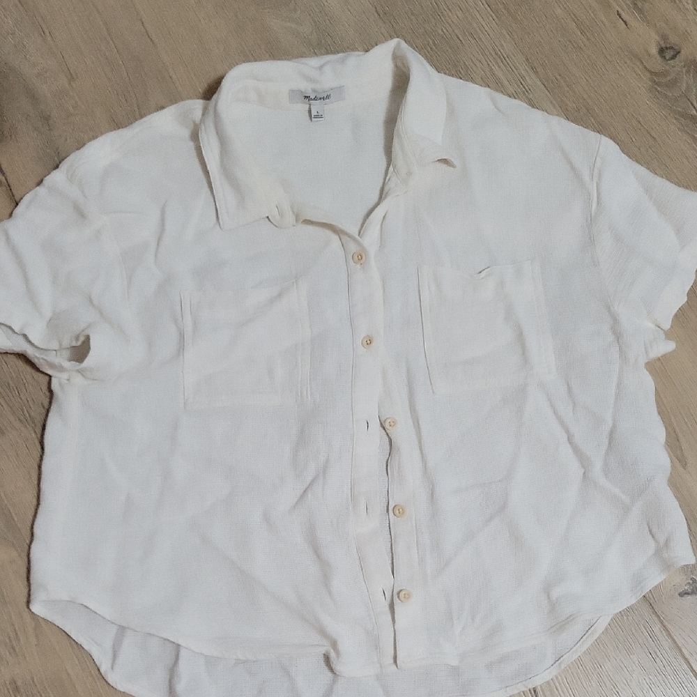 Madewell Cream Button-Up Top